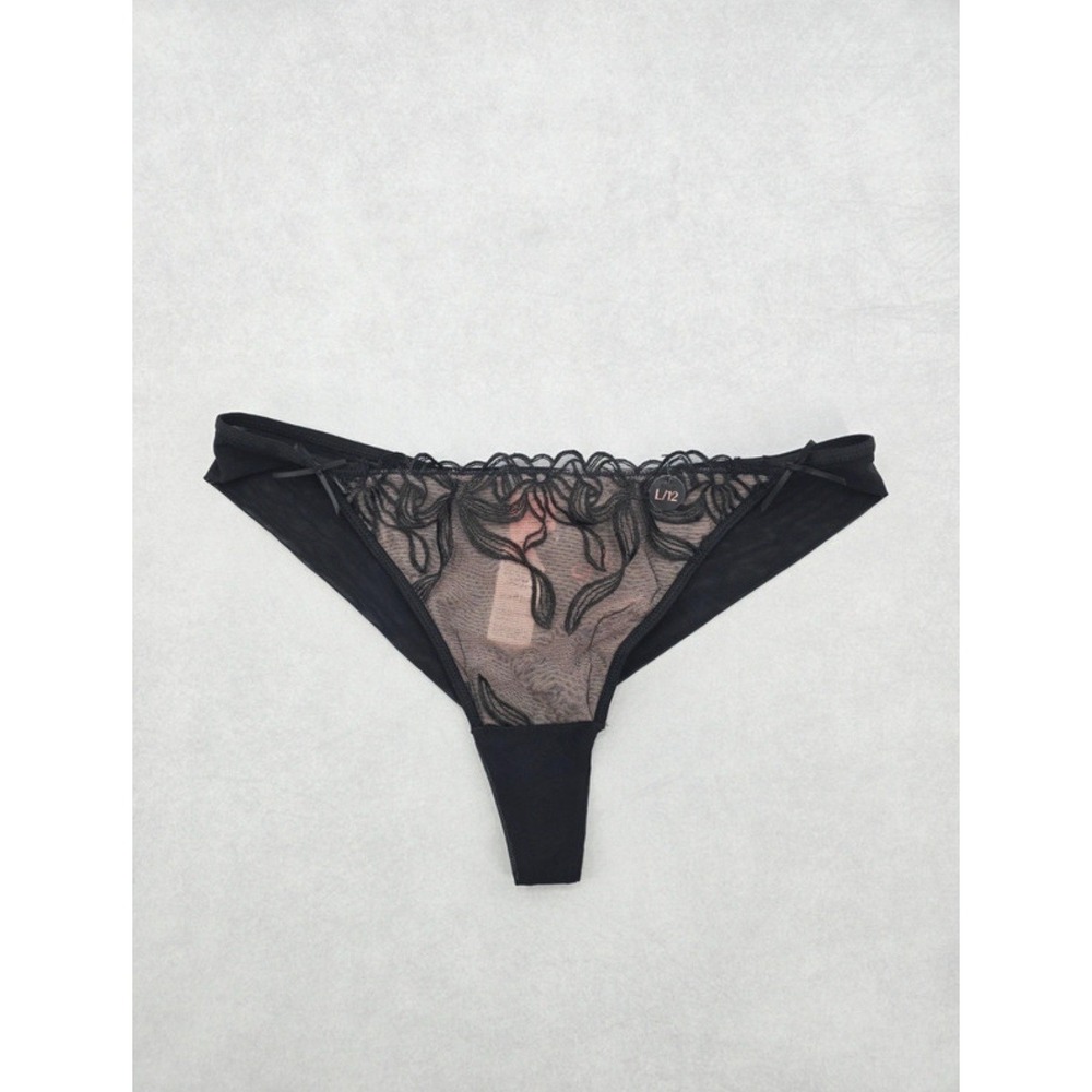 Hunkemoller Black Lace Panty Lace Dainty Whimsy Sexy Goth Fairy Bridal Large